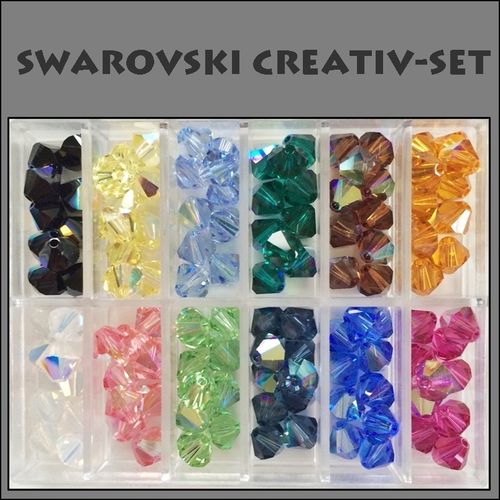 Swarovski-Perlen CREATIV-SET, bunt AB, 6 mm