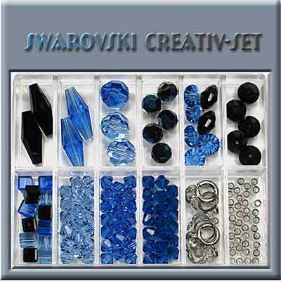 Swarovski-Perlen CREATIV - SET Blau-Schwarz