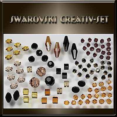 Swarovski-Perlen CREATIV - SET Schwarz-Braun