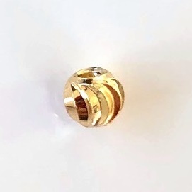 Riffel-Perlen 24 Karat vergoldet, 3 und 4 mm