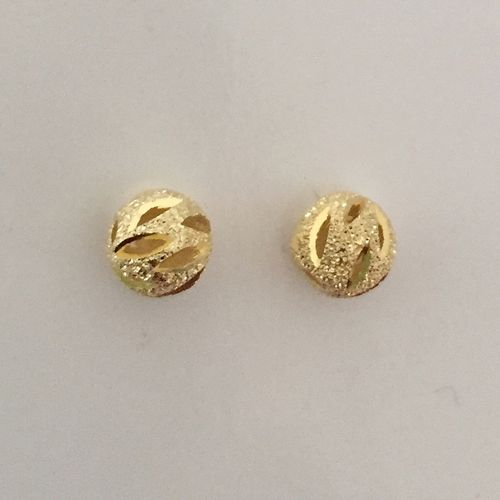 925 Silber-Perlen vergoldet, 6 mm