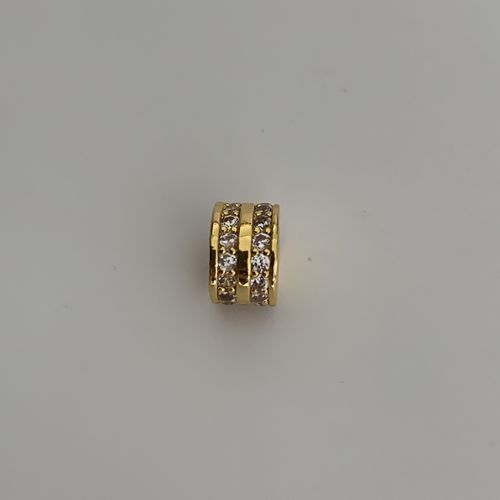 Micro Pave Metallzylinder, 8 x 6 mm